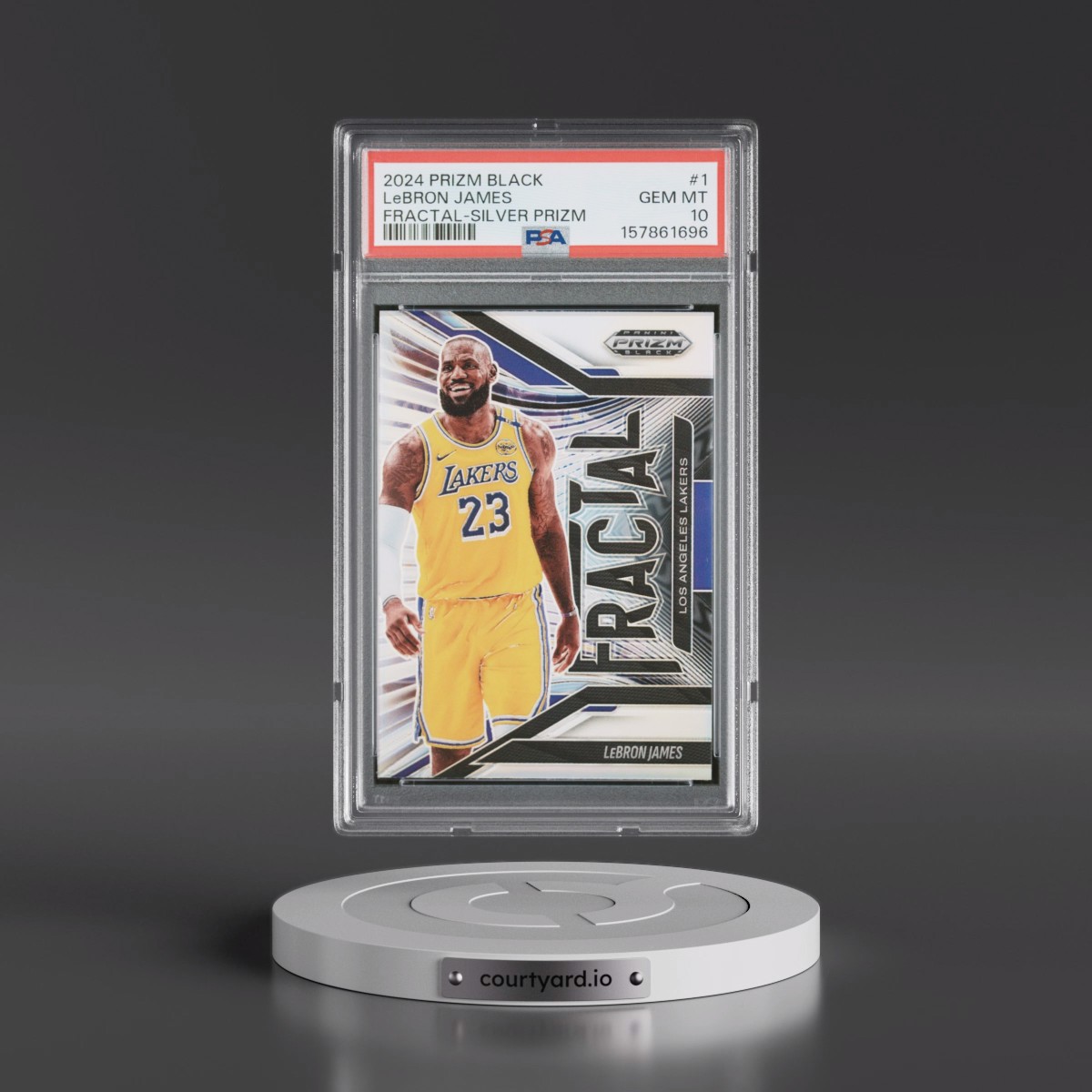 2024 LeBron James - Basketball Panini Prizm Black Fractal PSA 10